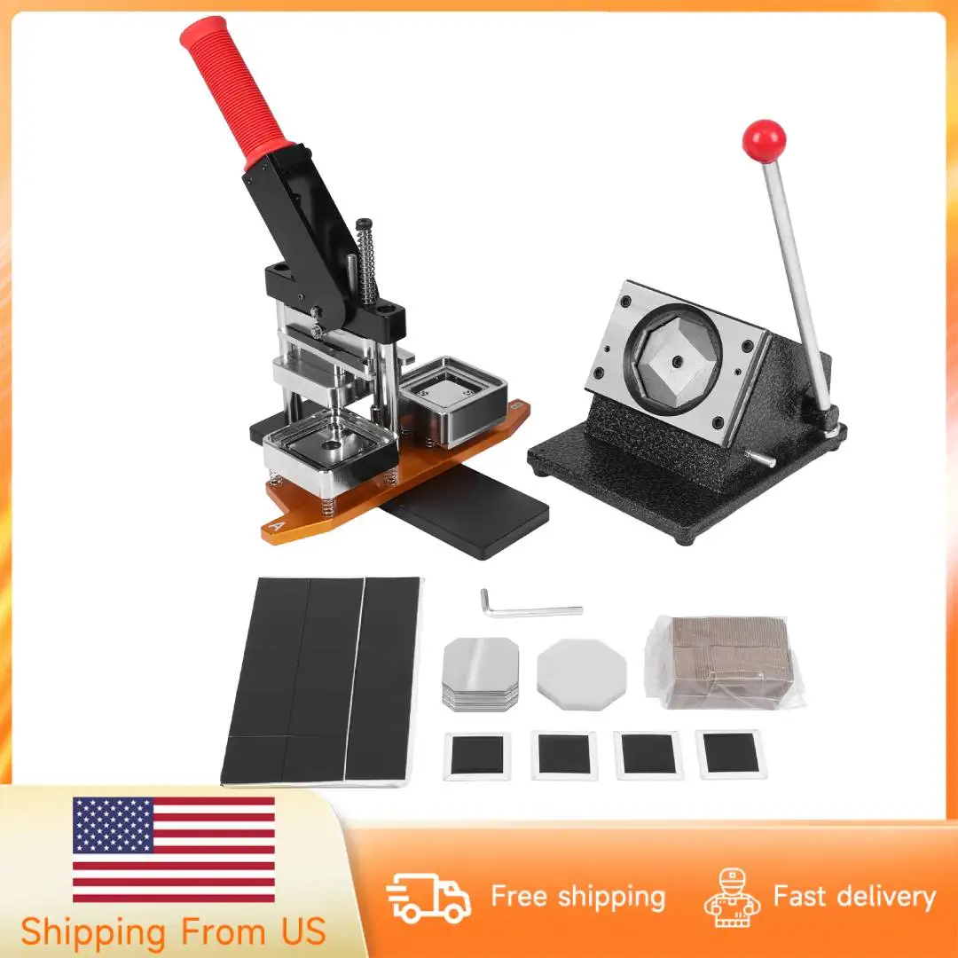 

50*50mm Square Magnet Making Machine Kit W/100 Set Materials DIY Pin Maker Badge Press Machine for Party Event Business School