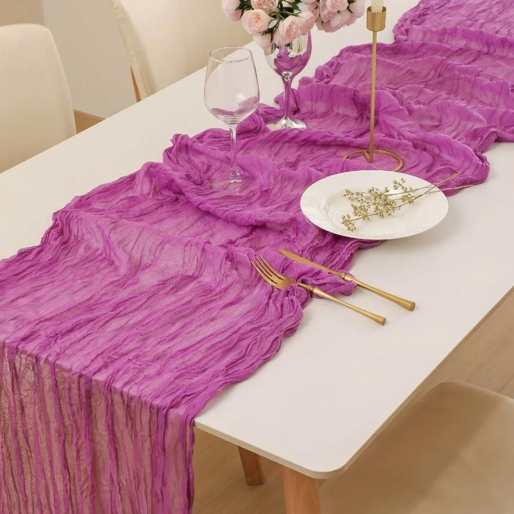 Gift Semi Sheer Cheesecloth Table Runner Boho 35×70 Inch Boho Table Flag Polyester Table Decorations Baby Shower