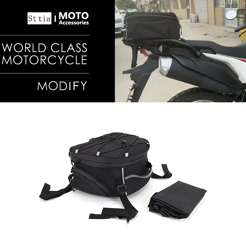 Motorcycle Accessories Black Waterproof Tail Bag Travel Luggage Rear Back Seat Bags Handbag For BMW R1300GS R 1300 GS R1200GS