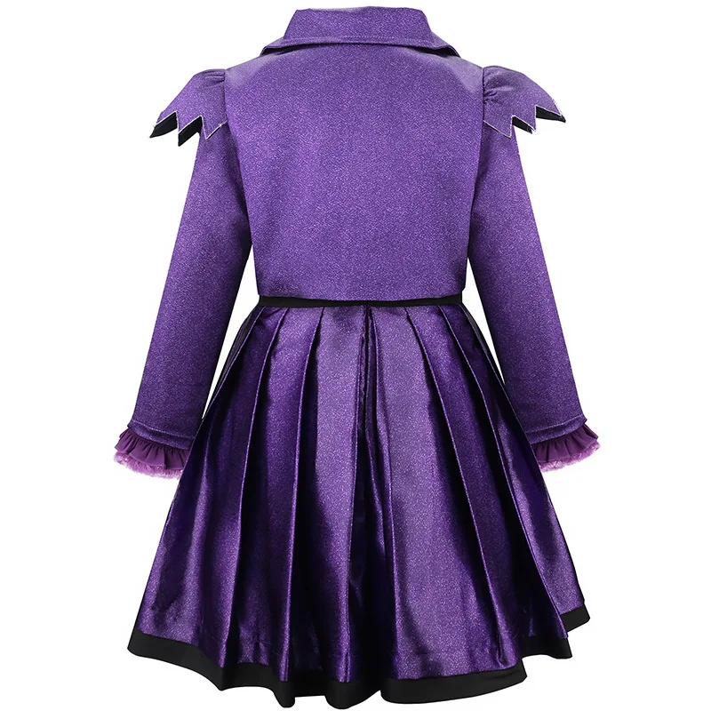 Teenage Vampire Purple Long Sleeves Princess Dress With Coat Halloween Costume Girl Vampire Cosplay Costume Carnival Party Set view 4