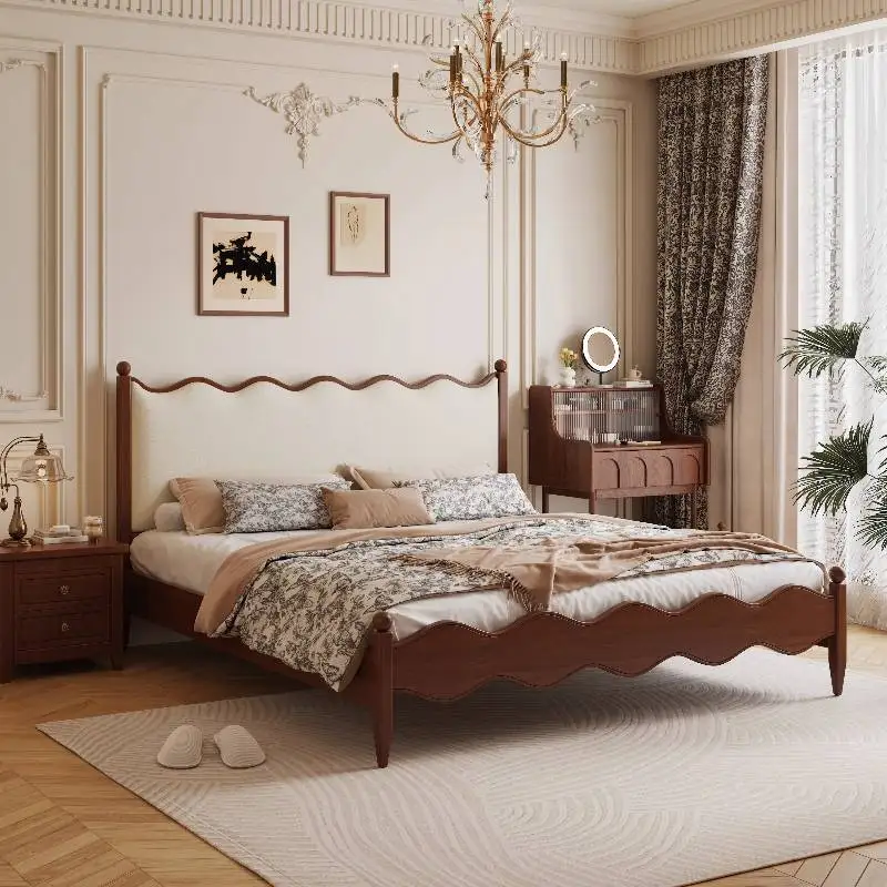 

Designs Retro Double Bed Brown Unique Nordic Modern Headboards Double Bed Bedroom King Size Meuble De Chambre Furniture Home