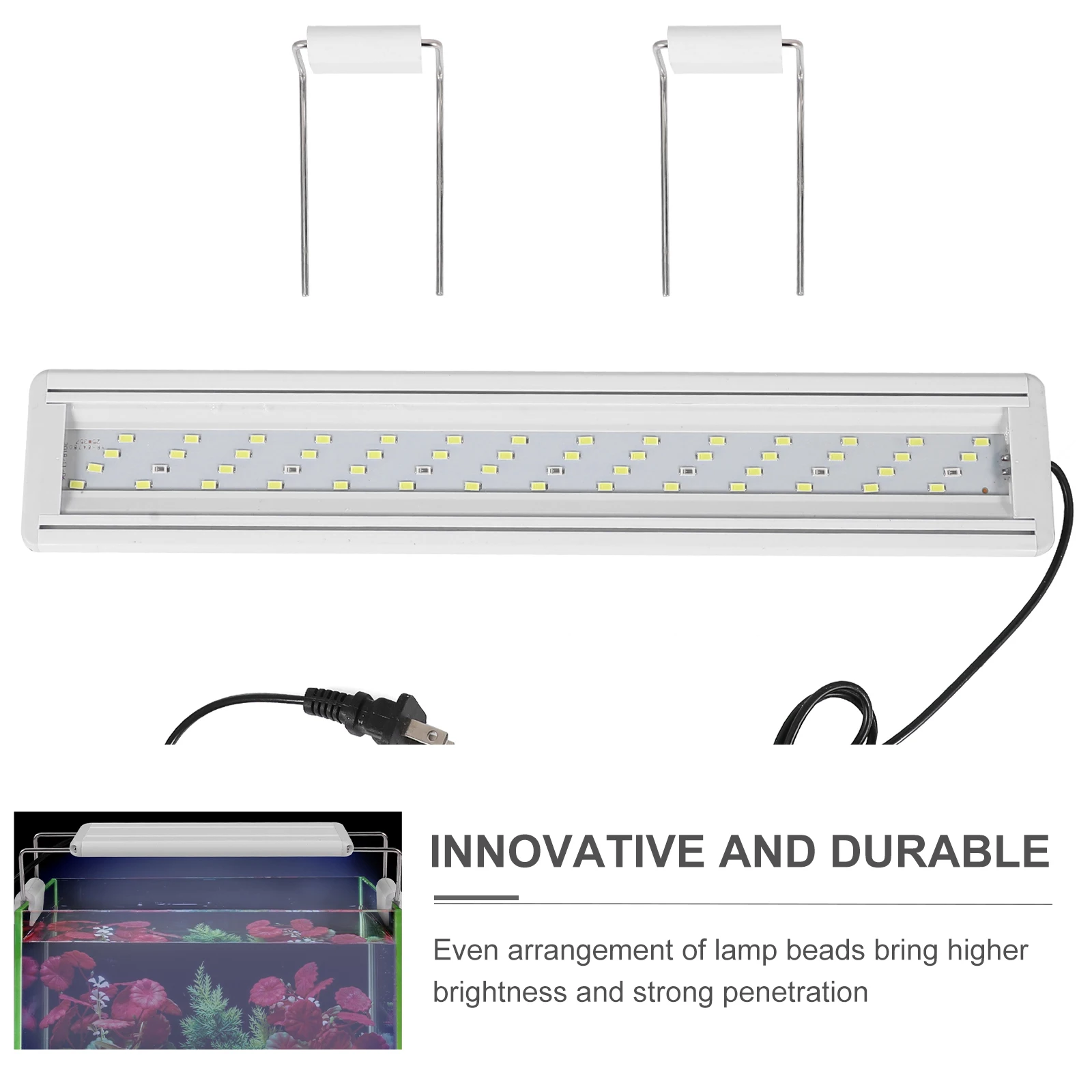 

1 pc Led Light 40Cm Aquarium Lamp With Us Plug Bright Durable Lighting For Fish Tank 30-40Cm Strong Penetration Easy Install