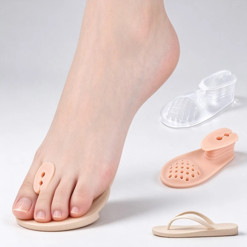 Flip Flops Toe Separator Pads, Thickened Shock-Absorbing Forefoot Cushion Massage Foot Care Sandal Inserts