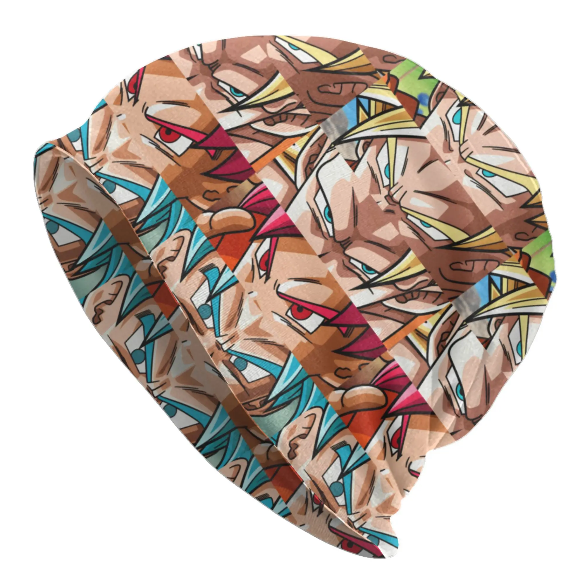 Gorro de punto unisex DBZ Goku Manga Skullies, gorro de invierno cálido para mujer y hombre, gorro de adulto con diseño de Super Saiyan, gorro de esquí para actividades al aire libre.
