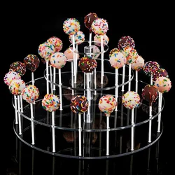 31 Holes Lollipop Holder Round Acrylic Clear Cake Pop Display Stand For Wedding Birthday Party Decorations Candy Rack