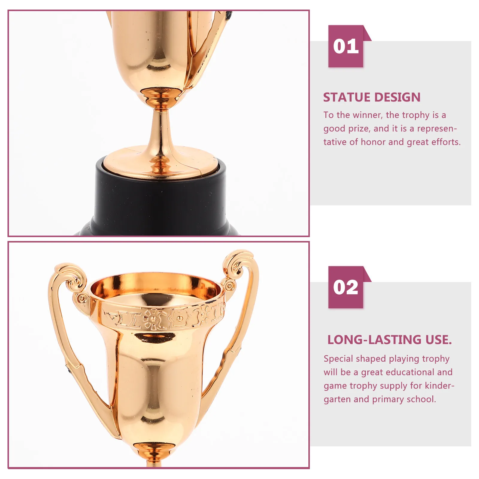 10Pcs Plastic Trophy Decorative Award Trophy for Ceremony Competition Party Celebration Winner Prize Cup Party Celebration