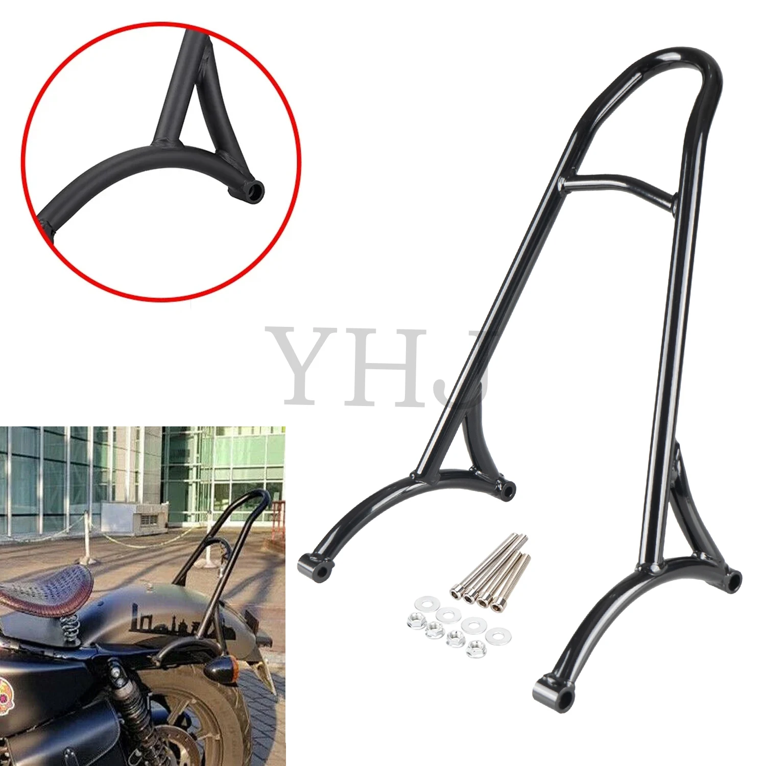 Motorcycle Detachable Rear Passenger Sissy Bar Backrest Black For Harley Sportster Iron Nightster XL883 1200 2004-2016