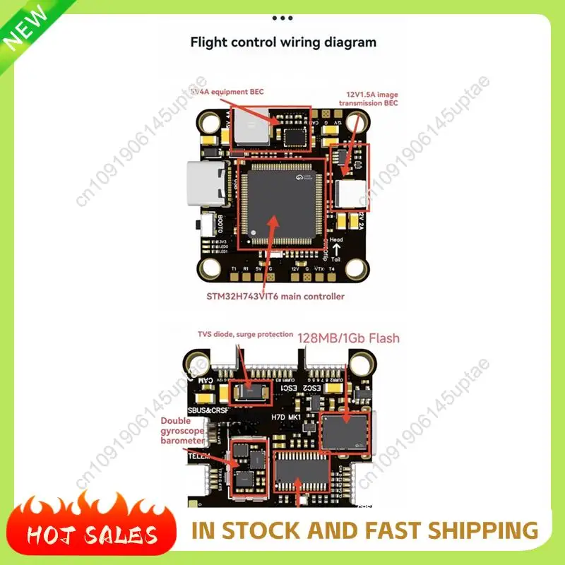 N88R FC&ESC Stack H743 Flight Controller + 4-In-1 75A ESC Unterstützung AP/INAV/BF/Rotorflight Firmware Für RC FPV Drone