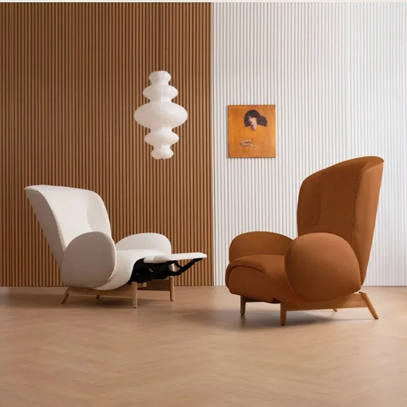 Beauty Designer Art Living Room Chairs Faux Leather Salon Comfy Lounge Chair Nordic Relaxing Lazy Fauteuil De Salon Furniture
