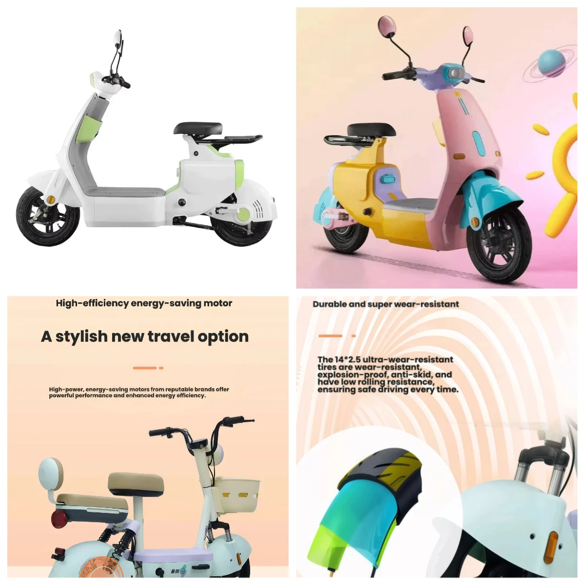 48V Central Motor Fat Tire Electric Hybrid Bike 14 Inch Brushless Lithium Battery Off-Road E-Bike