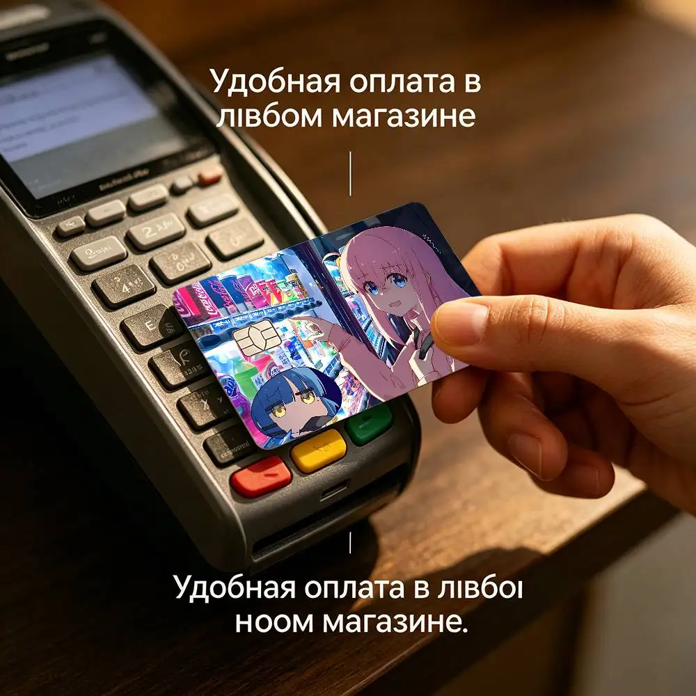 G-Guitar H-Hero G-Goto I-Ichiri Credit Card Skin Stickers Matte Anti Scratch Suitable For VISA Card Bus And Subway Contactless