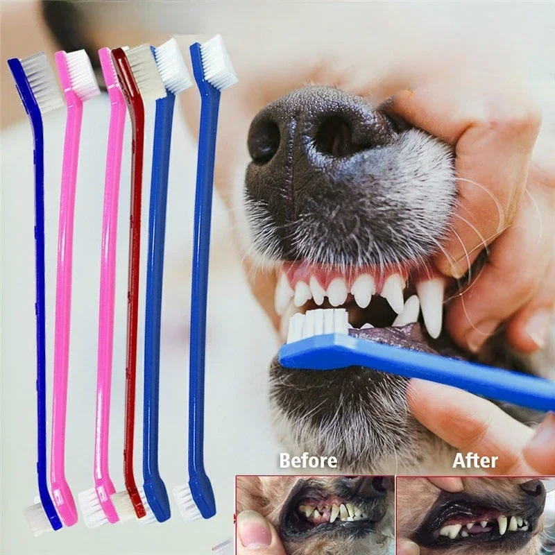 

1/2/4 Pcs Set Dog Toothbrush Teeth Cleaning Bad Breath Care Nontoxic Tooth Brush Tool Dog Cat Cleaning Supplies Pets Accessories