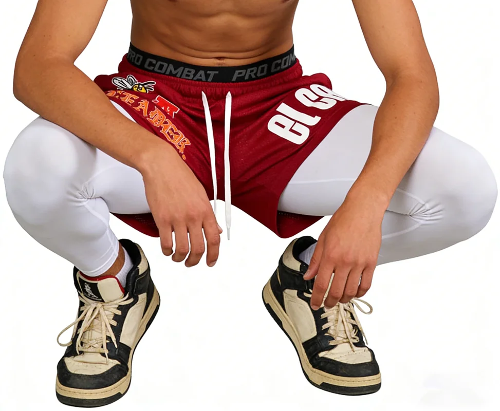 

Men's Streetwear Loose Sports Shorts, 2026 Summer Breathable Quick Dry Bee Print Basketball Shorts