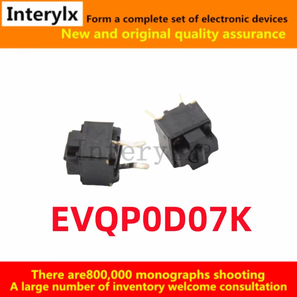 10-100Pcs/Lot Original EVQP0D07K EVQ-P0D07K Logitech Mouse Micro Touch Switch Black Dot IE4.0 Thunder Shark 6.2*6.2