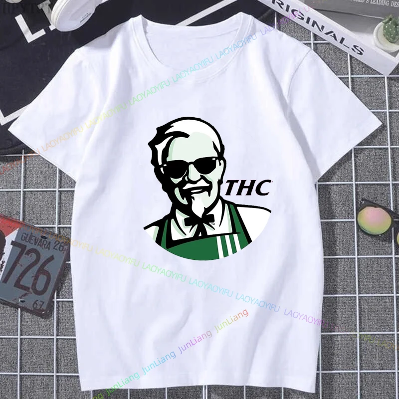 Funny Graphic Tee Men\'s Clothing UFC Kncc THC KFC Mens Clothes Top Women Harajuku Y2k Streetwear Women\'s T-shirt Tops Vintage