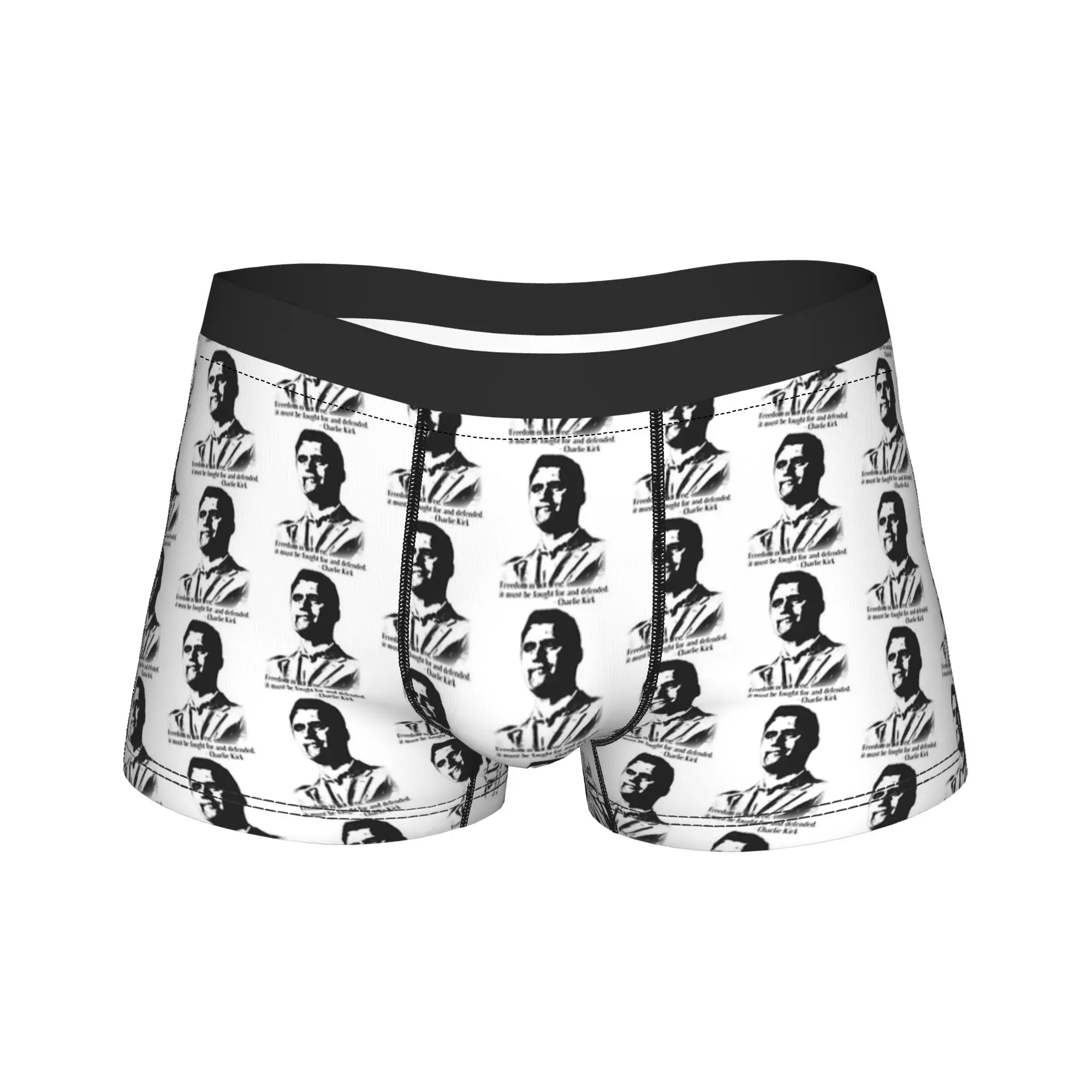 

Charlie Kirk Quote Boxer Brief Underwear Hot Sale Males Breathable Boxershorts Design Plus Size Panties