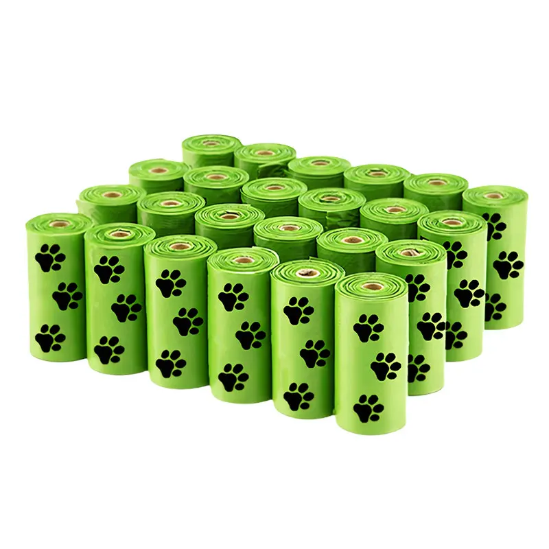 Random Color Cartoon Paw Graphic Dog Poop Bags Pet Poop Bags Leak-Proof Dog Waste Bags For Pet Supplies