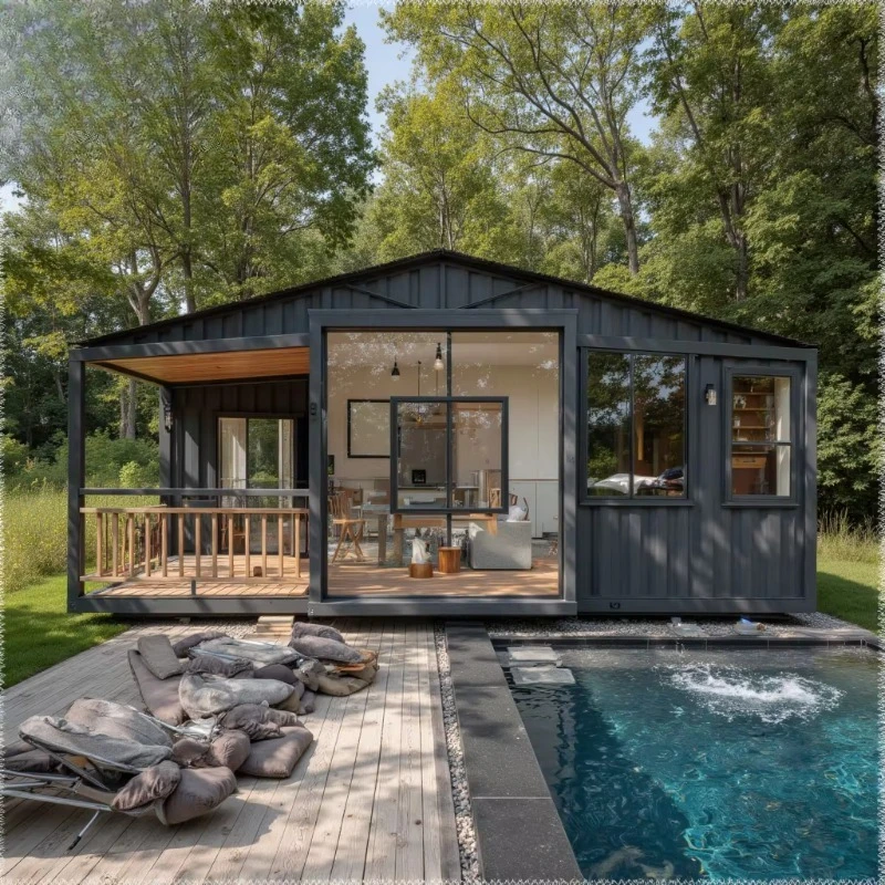 فيلا جاهزة من الفولاذ الخفيف بتصميم حديث عالي الأداء، منزل معياري عالي الأداء #1