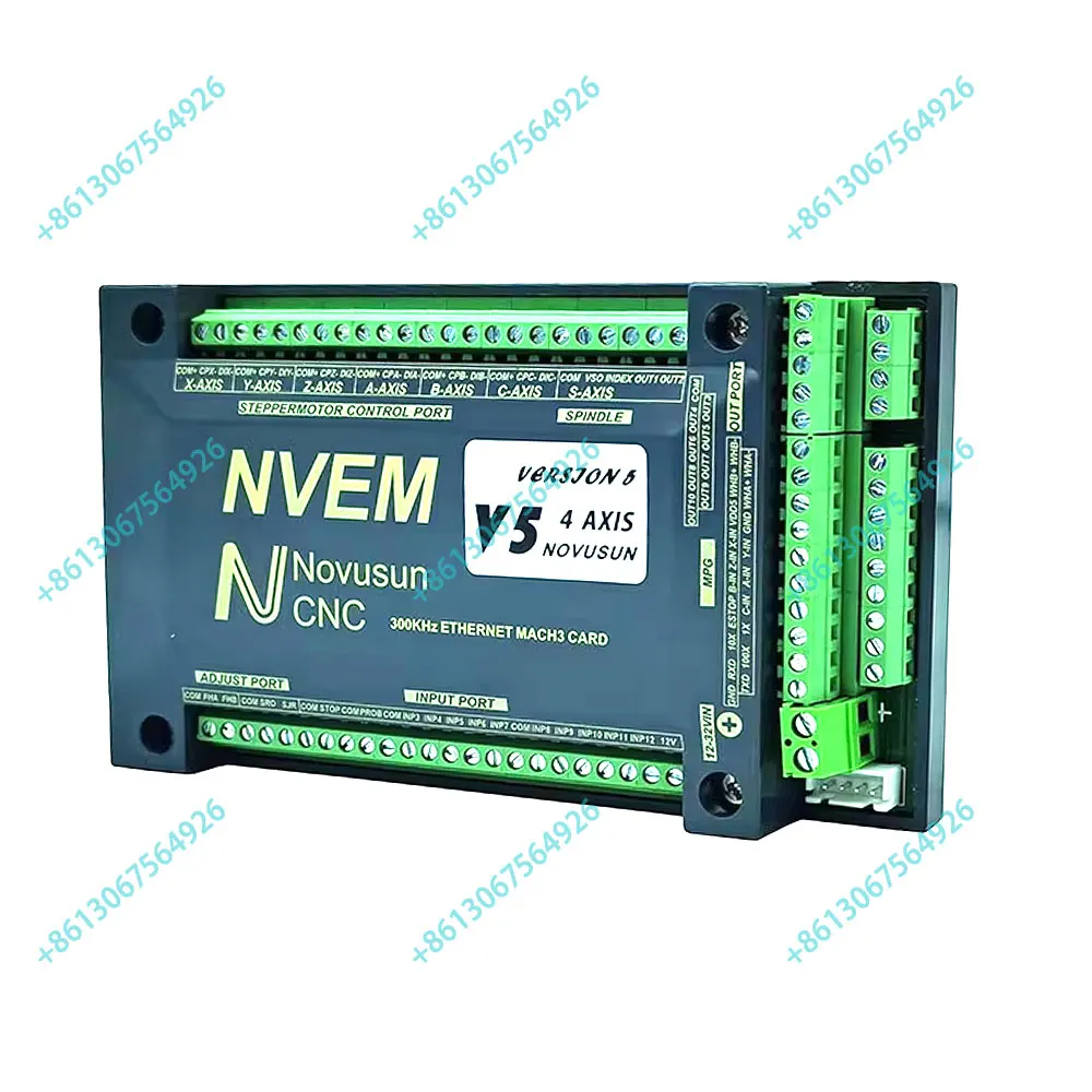 Upgrade MACH3 NVEM V5 300K CNC engraving machine motion control card 3/4/5/6 axis Ethernet control supports stepper servo motors