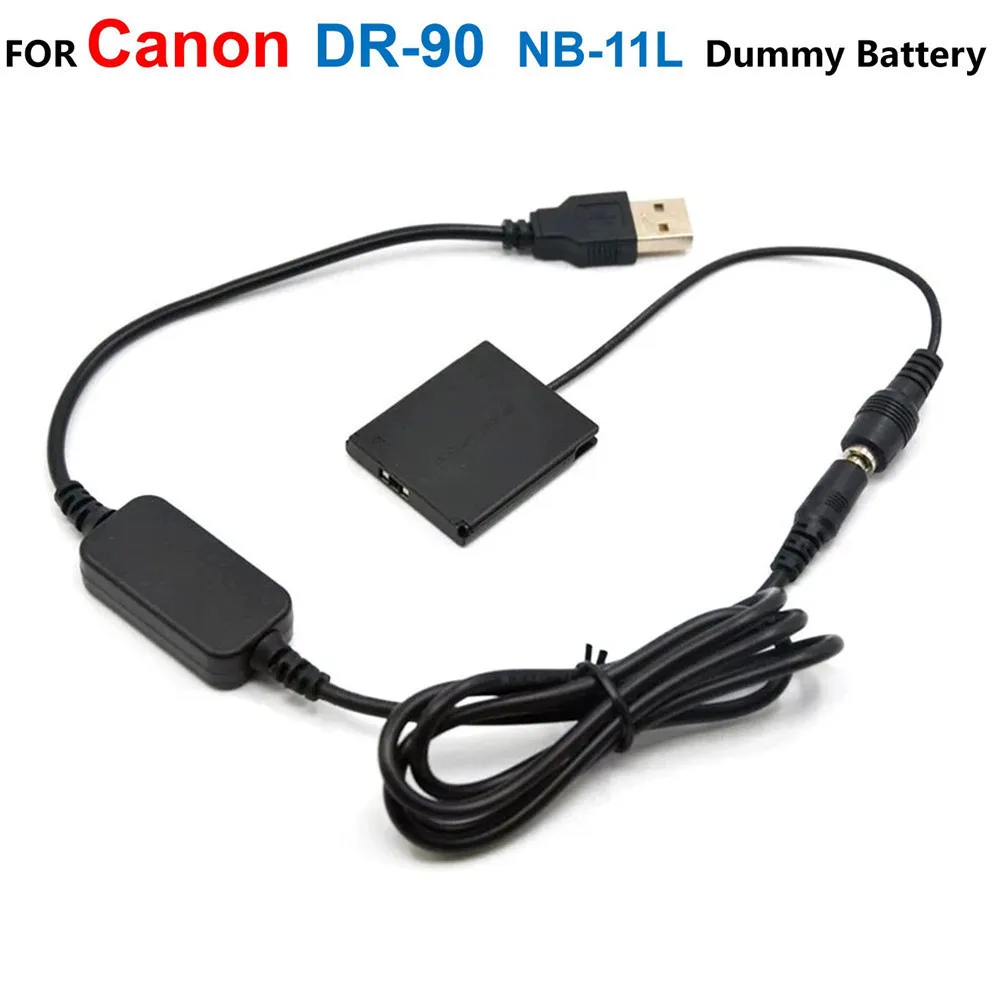 

DR-90 DC Coupler NB-11L NB11L Fake Battery+ACK-DC90 5V USB Power Cable For Canon IXUS125HS 240HS A2400 A3400 A4000 Camera