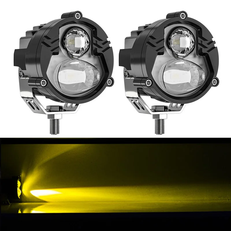 

Laser Headlights Work Light LED Motorcycle Spotlight Dual Color Off-road Vehicles Motor Boats Pickup Truck Waterproof High Beam