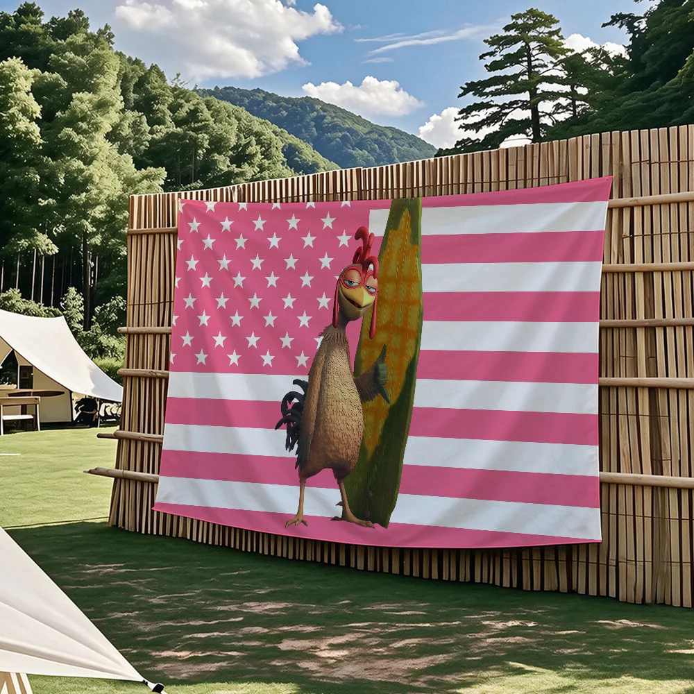 Chicken Joe Surfs Up Lustiges Meme Abstrakte Cartoon-Flagge Wandteppiche Outdoor-Partys Schlafzimmer Wohnzimmer Studentenzimmer Wanddekoration – Detail 6