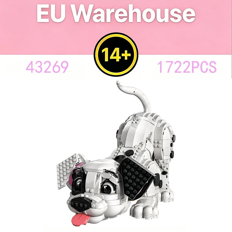 1722 Teile Raumdekoration Welpen-Bausteine Hunde-Montagemodell Kompatibel mit Set 43269 Geburtstags- und Weihnachtsgeschenk für Erwachsene