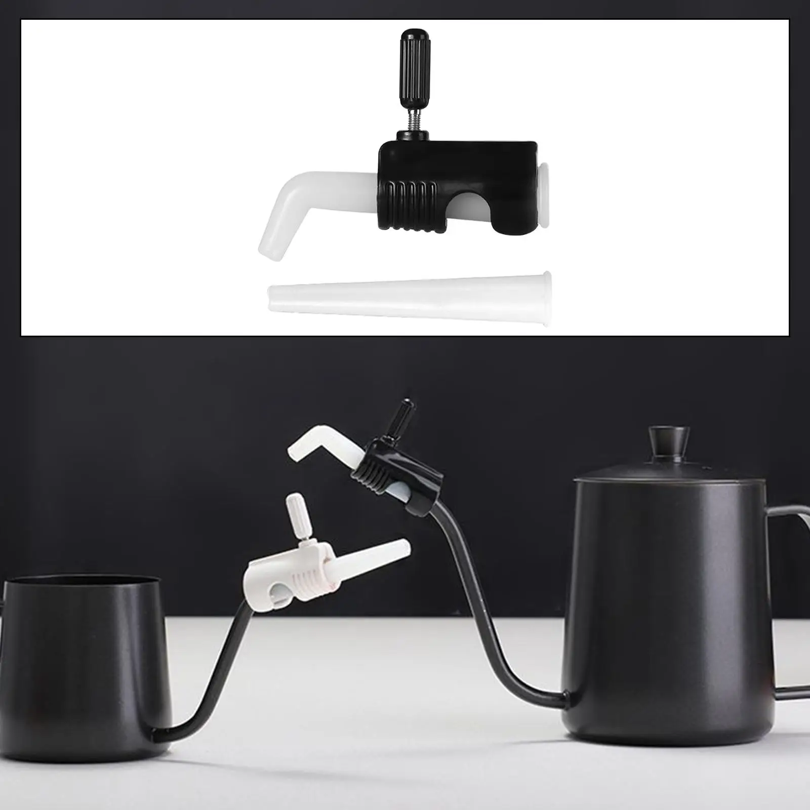 Coffeeware Thin Mouth Swan Neck Coffee Tea Pot Gooseneck Drip Kettle Flow Control Valve