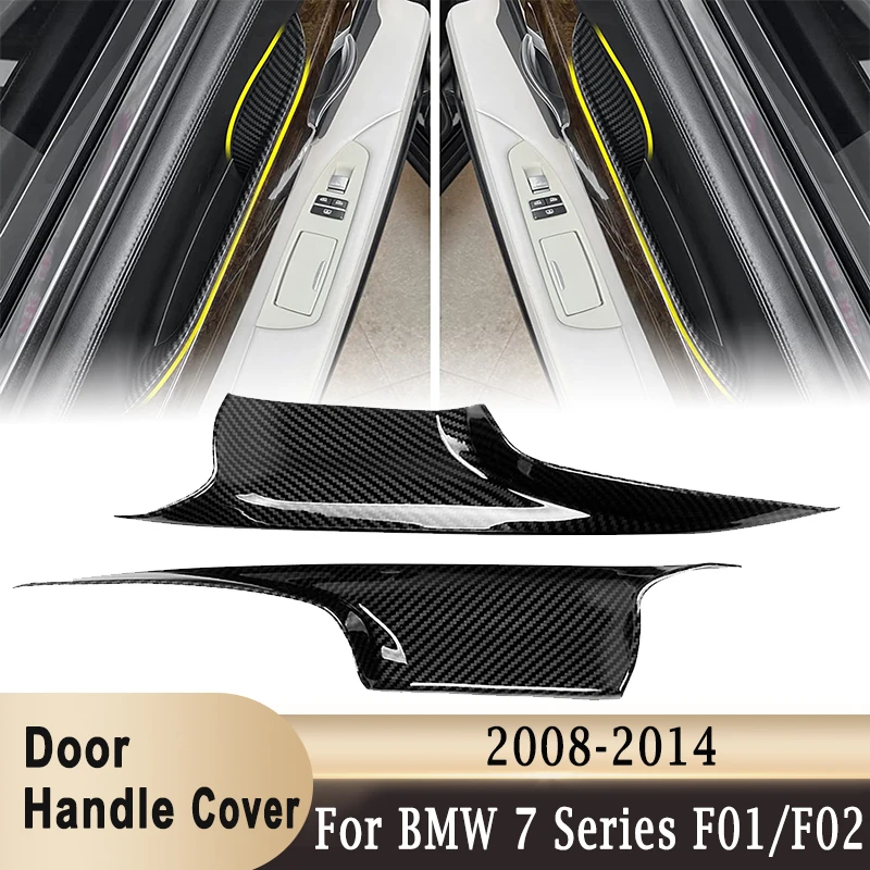 Pair Car Interior Door Handles Cover for BMW F01 F02 7 Series Front Left+ Right