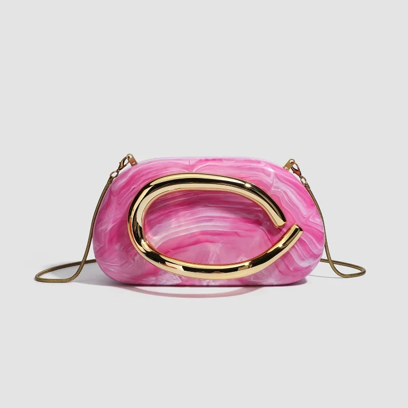 

Elegant Acrylic Mini Crossbody Bag Women's Fashionable Clutch Wallet Box Shaped Cute Handbag for Wedding Party Banquet Evening