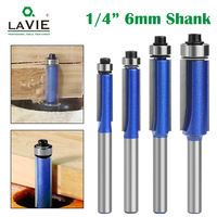 LAVIE 1Pc 6mm 1/4inch Shank High-Quality Milling Cutter Flush Trim With Bearing Router Bit Set For Woodworking H070160620