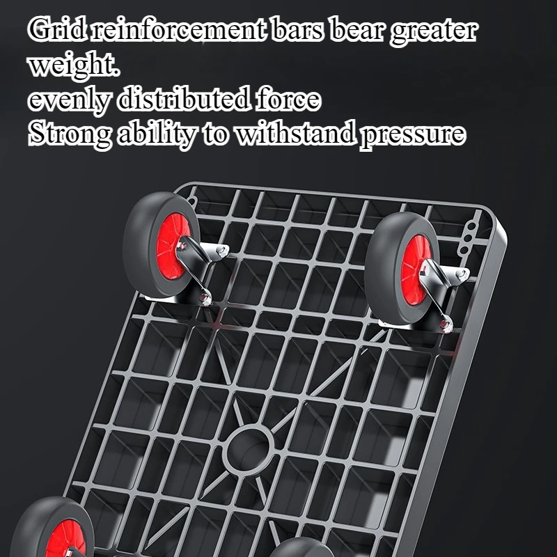 عربة قابلة للطي سحب البضائع شاحنة سحب صغيرة مستودع مقطورة المحمولة أربع عجلات عربة التسوق الصامتة التعامل مع شاحنة مسطحة #2