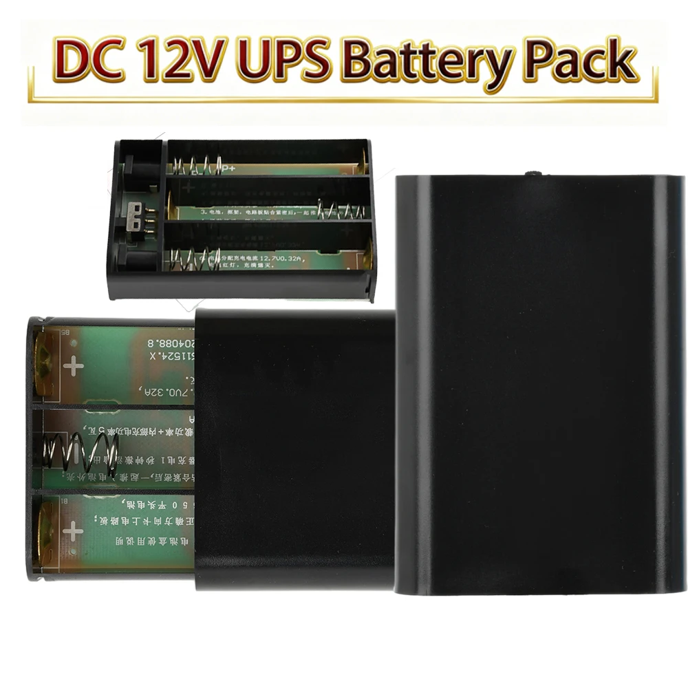 تيار مستمر 12 فولت الناتج 3x18650 بطارية UPS لتقوم بها بنفسك صندوق بنك الطاقة لجهاز التوجيه الهاتف المحمول اللوحي مودم كاميرا تلفزيونات الدوائر المغلقة
