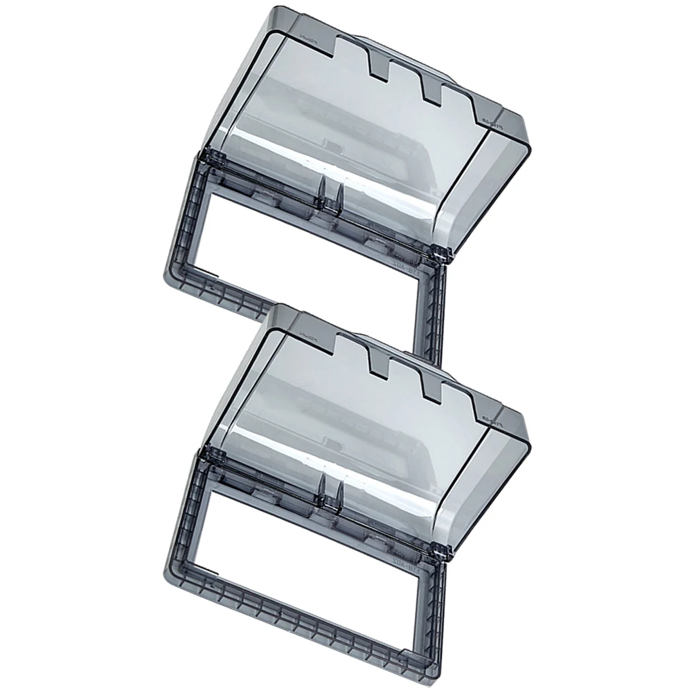 

2pcs Waterproof Socket Box Cover Outlet Protector Bathroom Wall Panel Splash Proof Easy Install Home Accessories Electrical