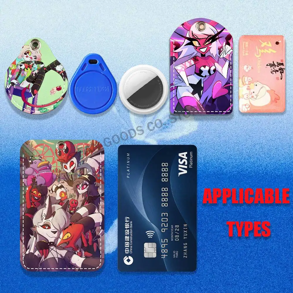 H-Helluva Cartoon B-Boss Holder Keychain For Air Tag Bank Business Work Card Holder Student Card Protective Case Bus Card view 3
