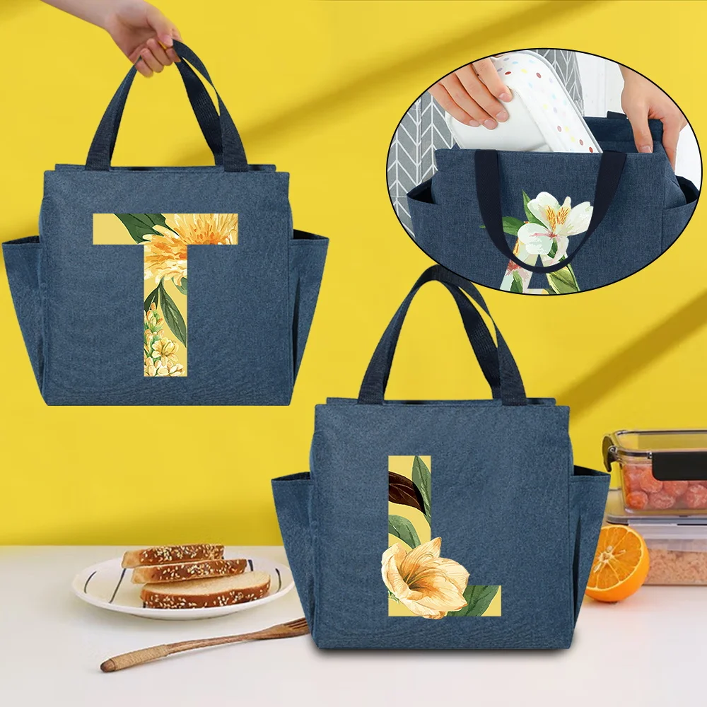 

Travel or Office Food Refrigerated Bag Men and Women Insulation Cover To Keep Warm Oxford Lunch Bags Women Casual Floral Handbag
