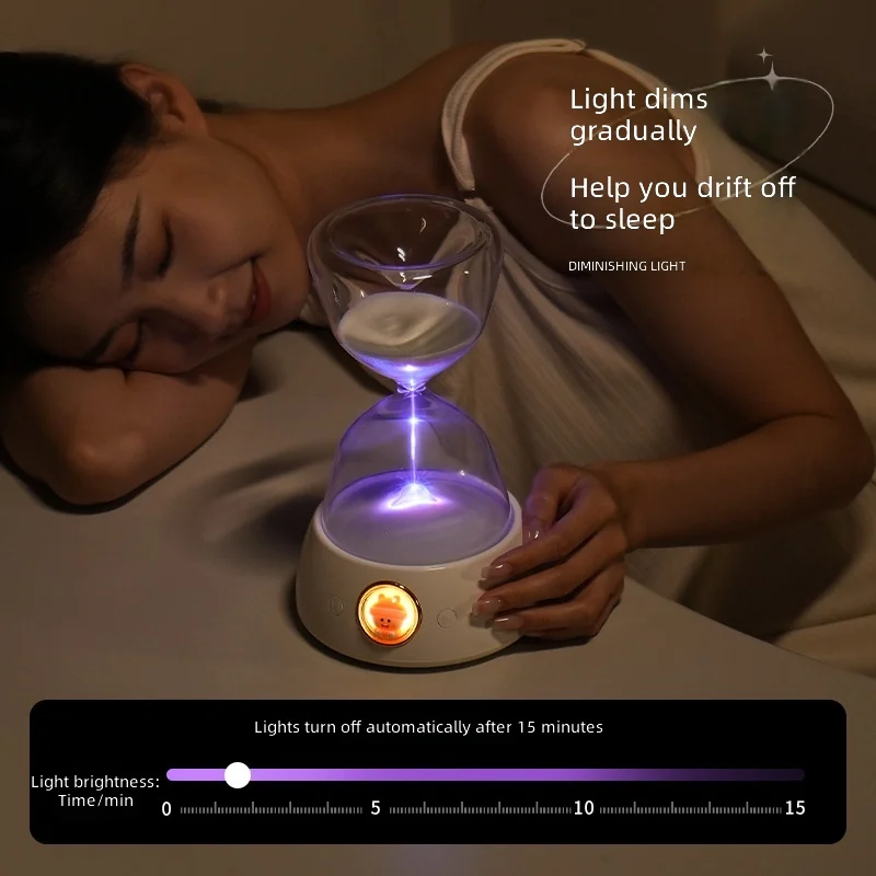 Hourglass with night light, Bluetooth speaker creative bedroom bedside lamp ambient light girls birthday gift portable