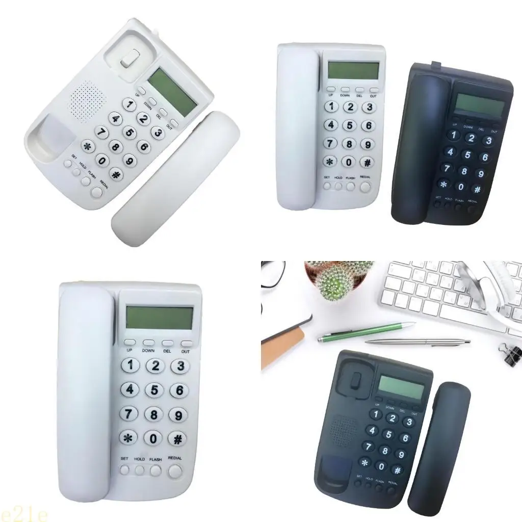 E21E KX~T078CID Simple Landline Phone Corded Telephone with LCD Caller Display Big Button BatteryFree Telephones