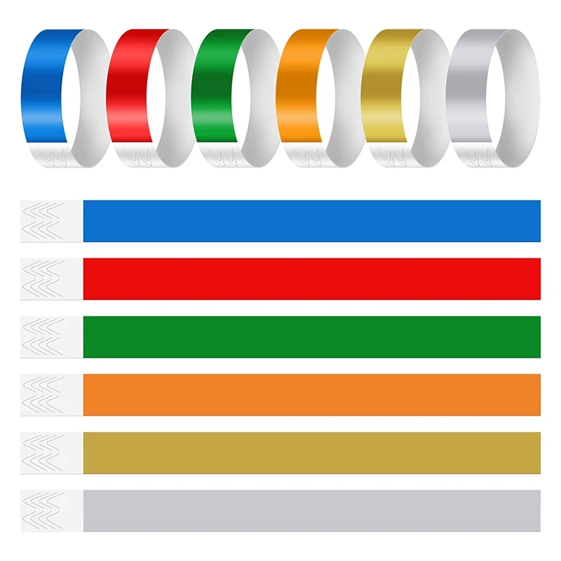 Pulseras de colores neón para eventos, muñequeras ligeras e impermeables de papel sintético para identificación de actividades, oferta de 600 piezas