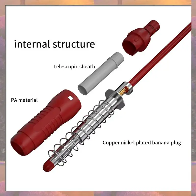 أعلى بيع 2 قطعة 4 مللي متر قابل للسحب سلامة الموز التوصيل إلى الموز التوصيل 1 متر النيكل مطلي النحاس الموز التوصيل J.70019 اختبار الرصاص أحمر أسود