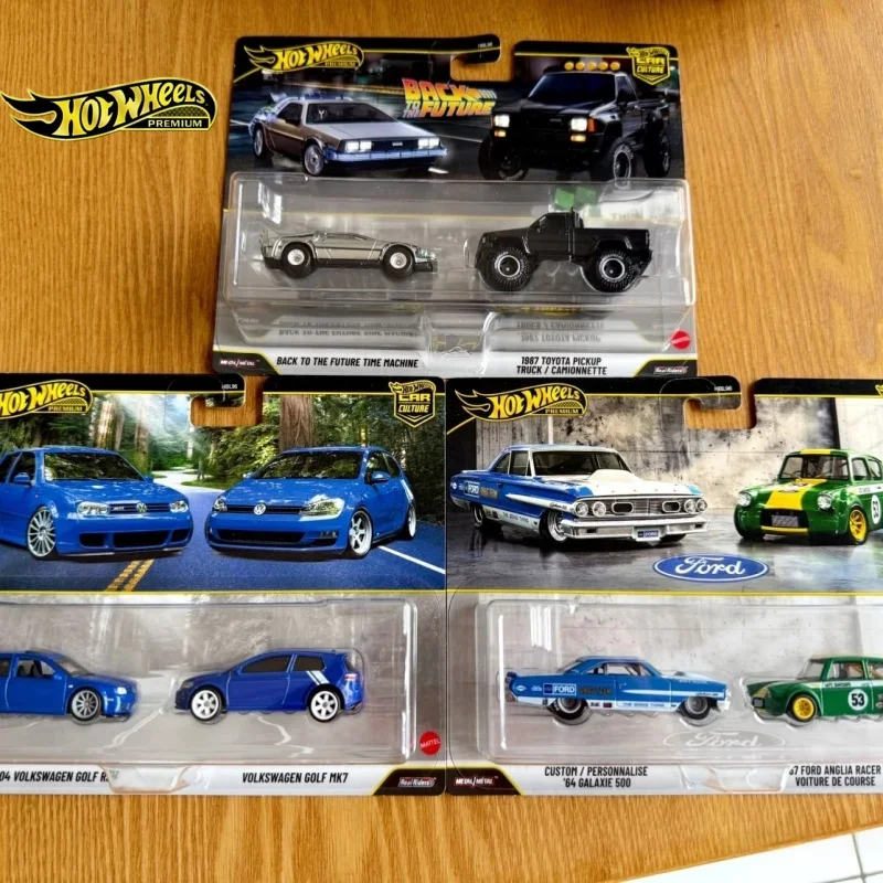 

Hot Wheels Hbl96 Car Culture Dual Car Set Volkswagen Golf Ford Back to the Future Alloy Car Model