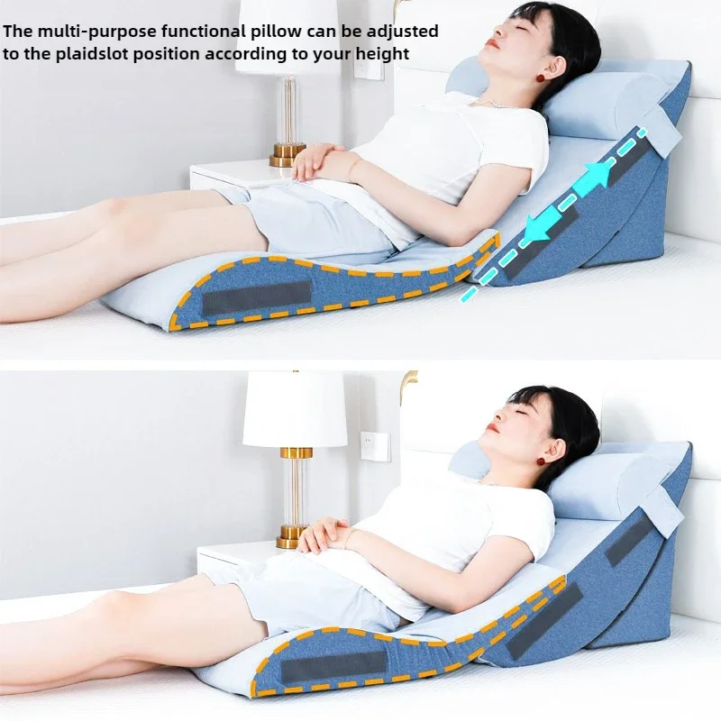 High-Rebound Sponge Bedside Cushion  Adjustable Lumbar Triangle Pillow  Neck-Support Recliner Cushion  Half-Lying Support