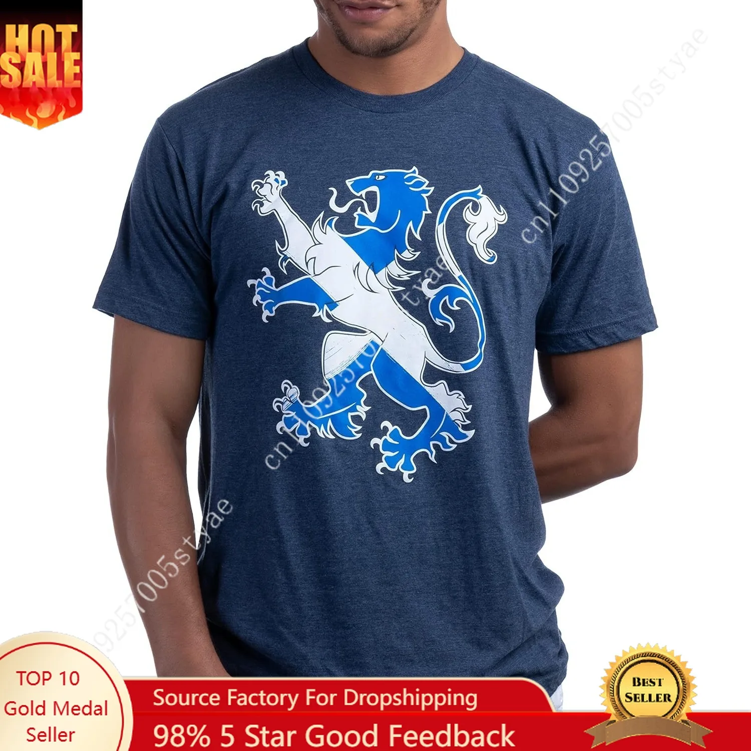Scottish Lion Rampant | Scotland Saltire Gaelic Tee Shirt, Highlands Pride T-Shirt for Men Women