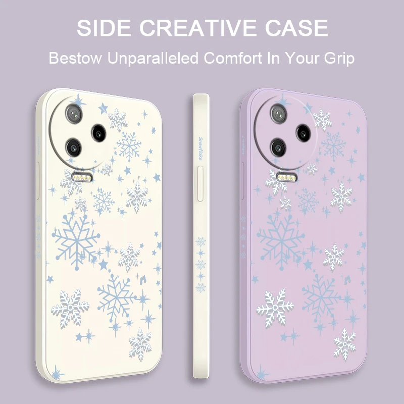 Case For Infinix Zero 40 GT 20 Pro S5 Lite Soft Romantic Winter White Snowflakes Silicone Shockproof Bumper Back Phone Cover