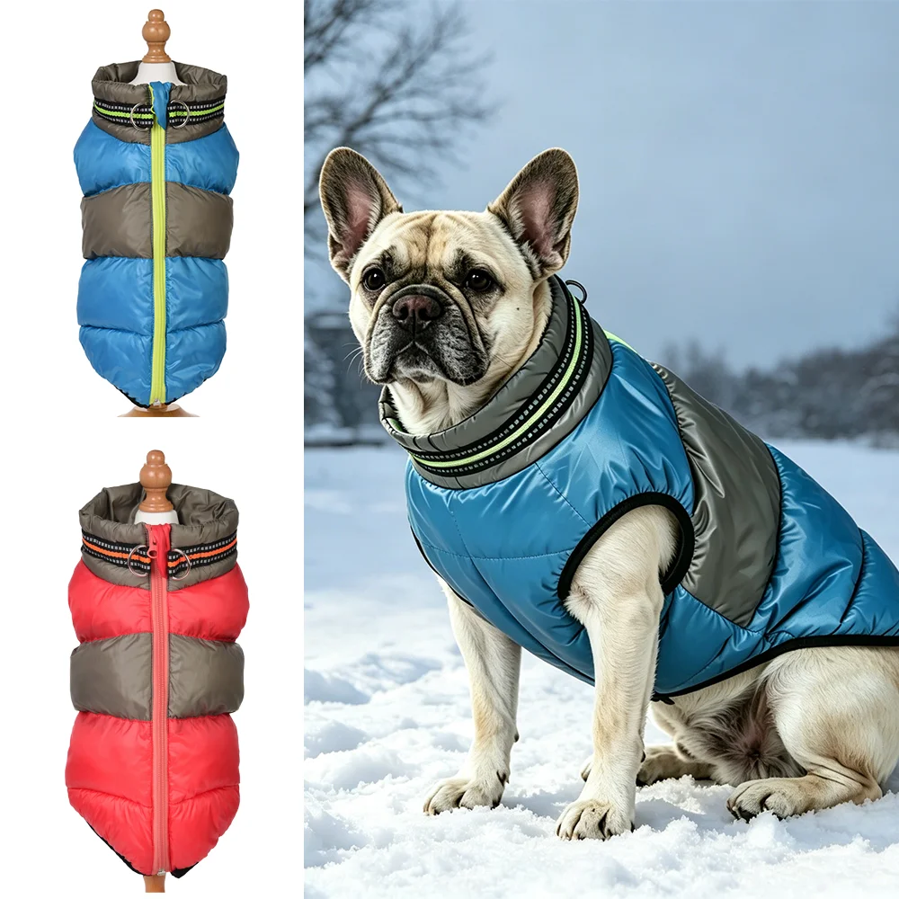 Winter-Welpenjacke Warmer Mantel Winddichte Hundebekleidung für Kleine Mittelgroße Hunde Katzen Weste Kleidung Französische Bulldogge Chihuahua Haustier-Outfits