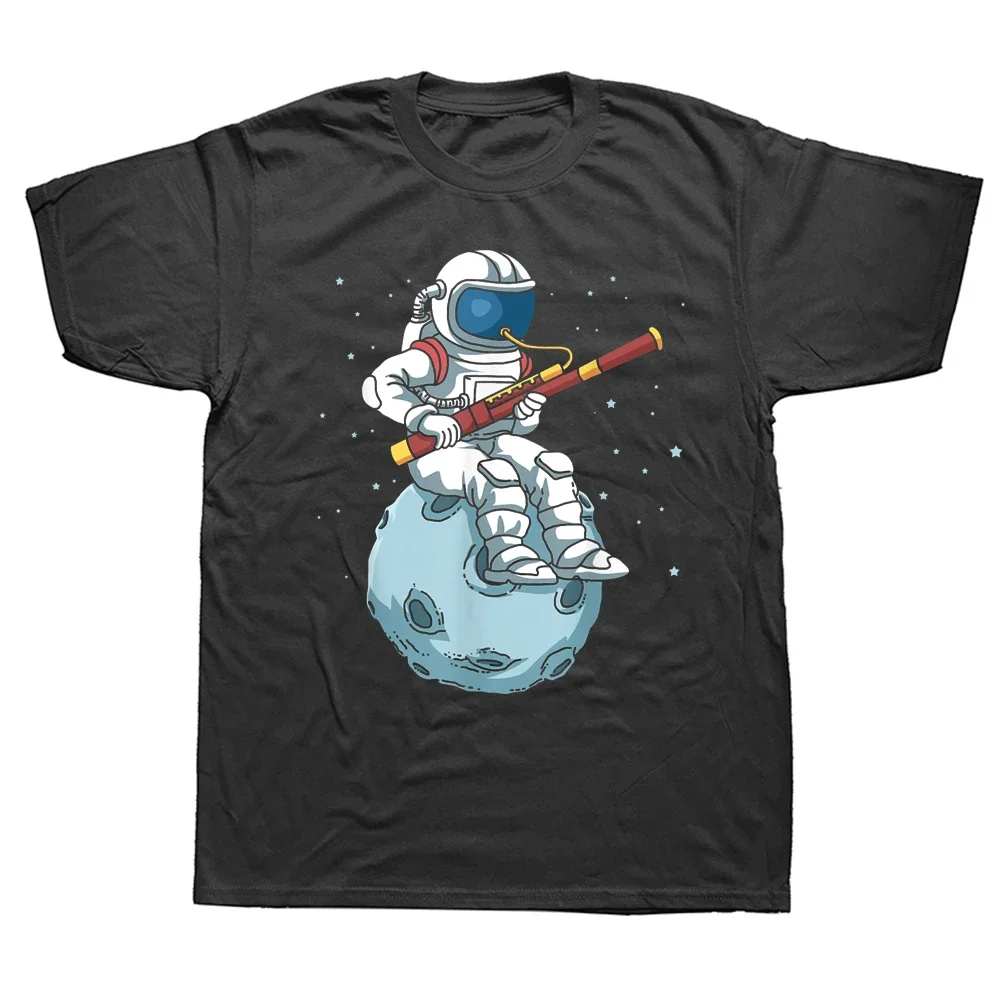 Funny Astronaut Bassoon Band Player Bassoonist T Shirts Graphic Streetwear Short Sleeve Birthday Gifts Summer Style T-shirt Men