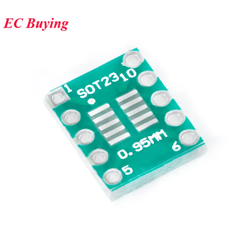 50Pcs/5pcs SOP10 MSOP10 SOT23 to DIP SMD Turn DIP10 0.55mm/0.95mm 2.54mm Pitch Adapter Plate Transfer Board PCB Pinboard Pin IC