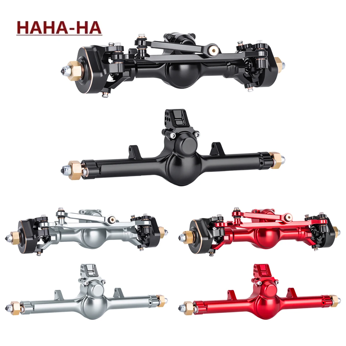 CNC Machined Aluminum Planet Axles +4mm with 3-Section CVD Brass Steering Knuckles for 1/24 Axial SCX24 Upgrade Parts