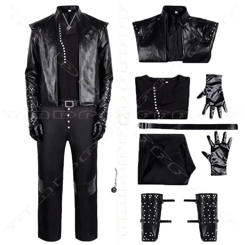 

ТВ Белый Волк Геральт косплей комплект черная кожаная куртка высококачественная настройка Хэллоуин повседневный костюм для выставки комиксов