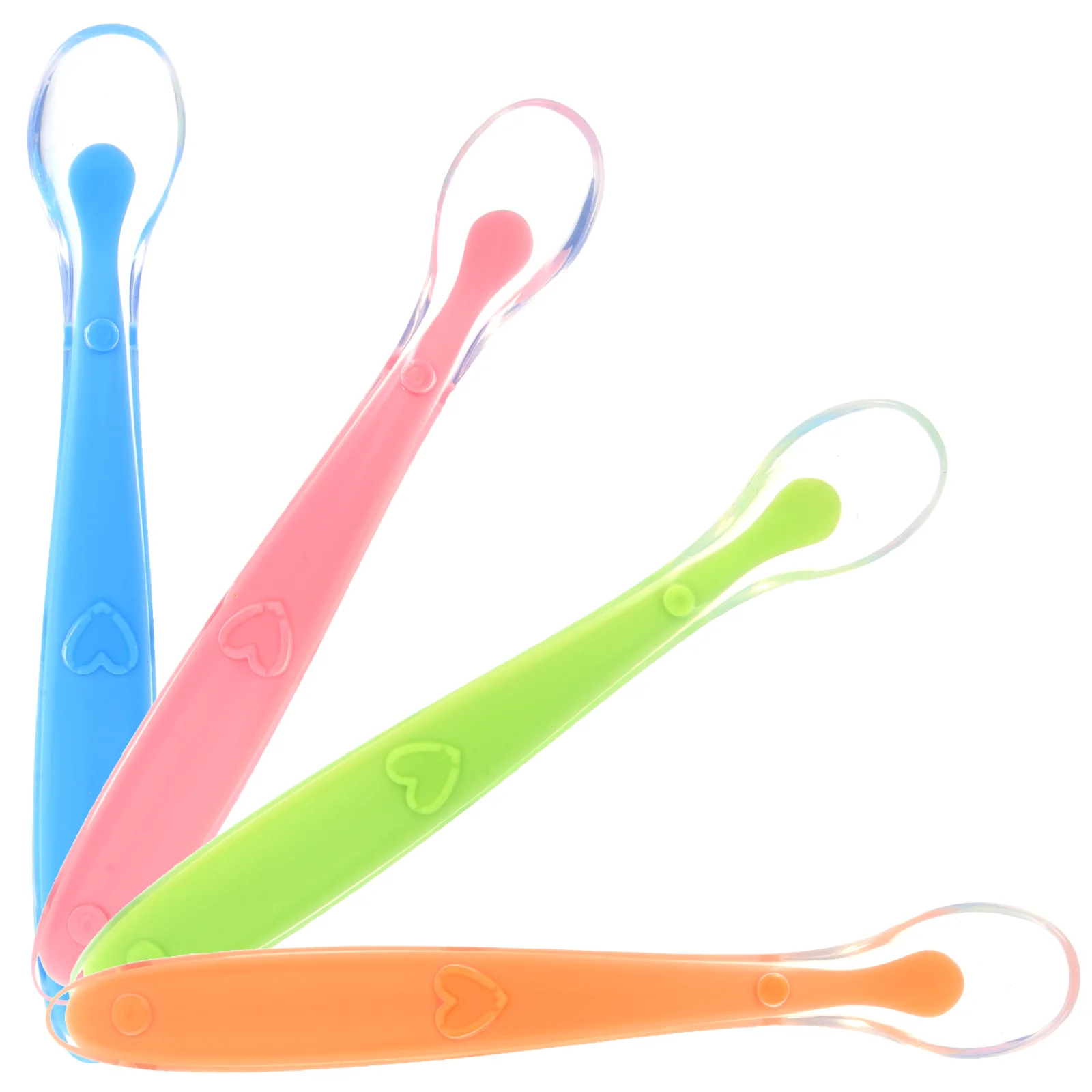 4 pçs colher de comida sólida crianças utensílios de mesa colheres de bebê silicone fácil de segurar para